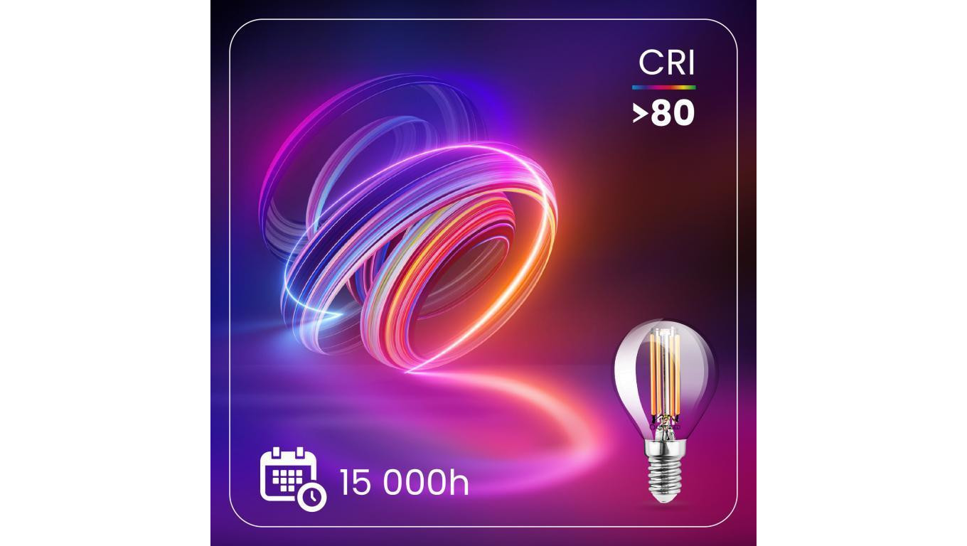 Żarówka LED E14 Kulka P45 2W = 25W 249lm 3000K Ciepła 360 FILAMENT LUMILED