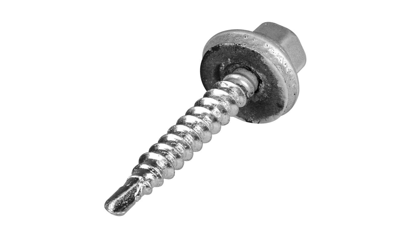 Wkręty farmerskie samowiercące do blachy i drewna z podkładką EPDM 4,8x35mm srebrne 250szt