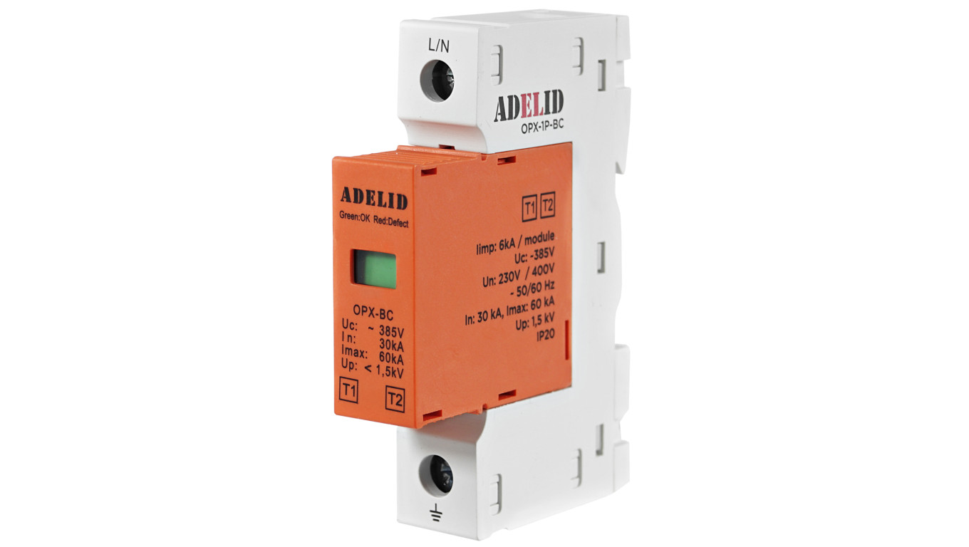 Ogranicznik ochronnik przepięć modułowy 1-FAZ Typ T1+T2 1P