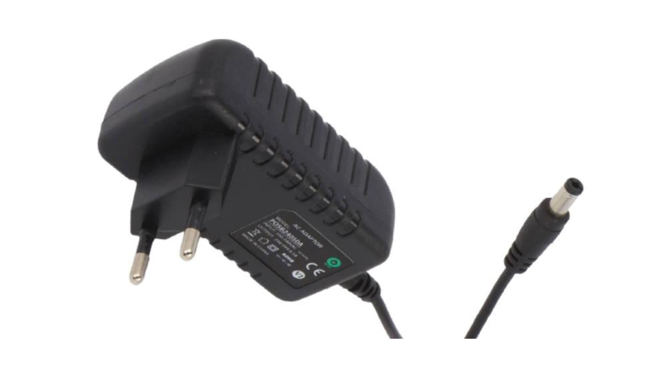 POSB24050A Zasilacz adapter czarny 12W 24V/0.5A gniazdo AC:CEE7/16. wtyk DC:2.1/5.5(+)