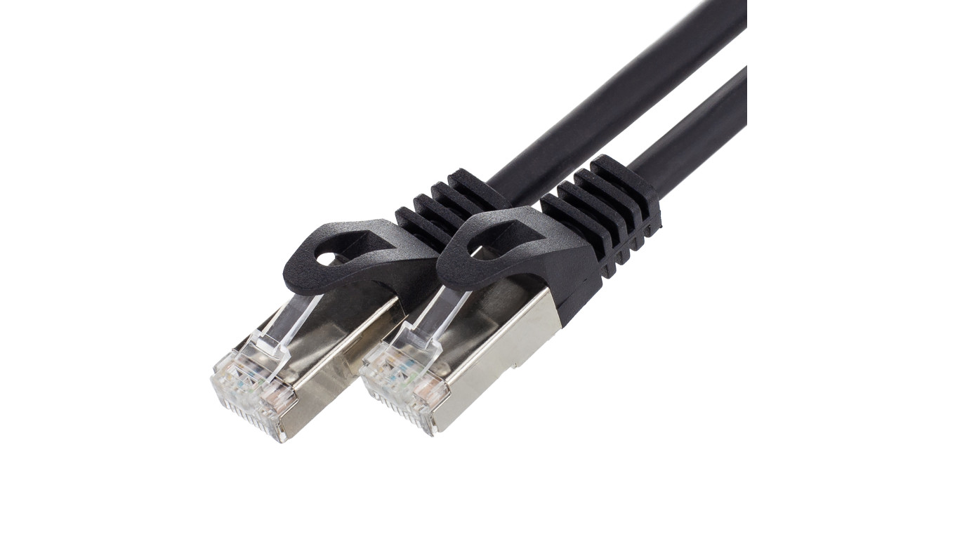 Patchcord S/FTP kat.6A PiMF kabel sieciowy LAN 2x RJ45 PoE czarny 3m NEKU