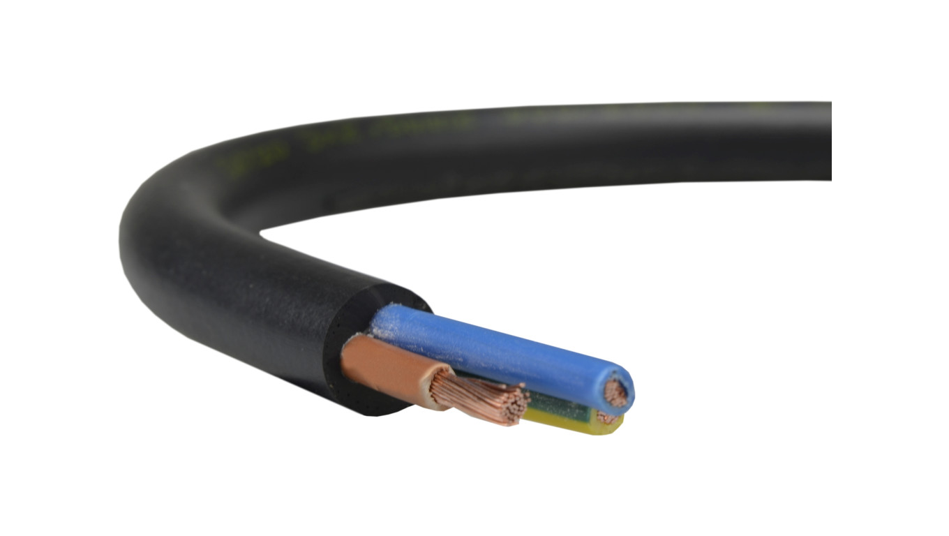 Przewód prądowy H05VV-F / OWY 500V 3x1 warsztatowy czarny linka Elektrokabel /100m/