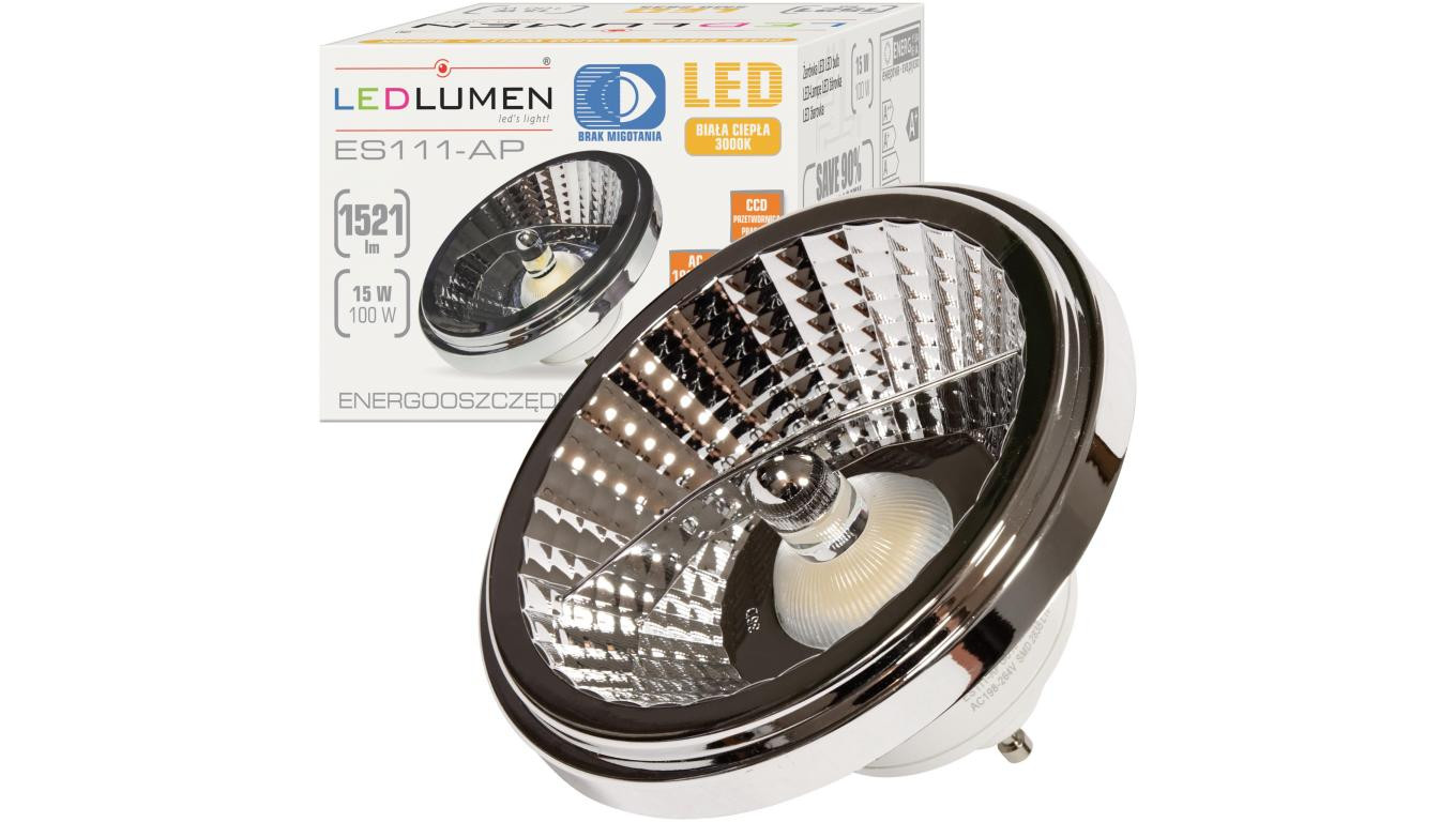 Żarówka LED ES111-AP GU10 230V 15W LED 35 st. CCD WW
