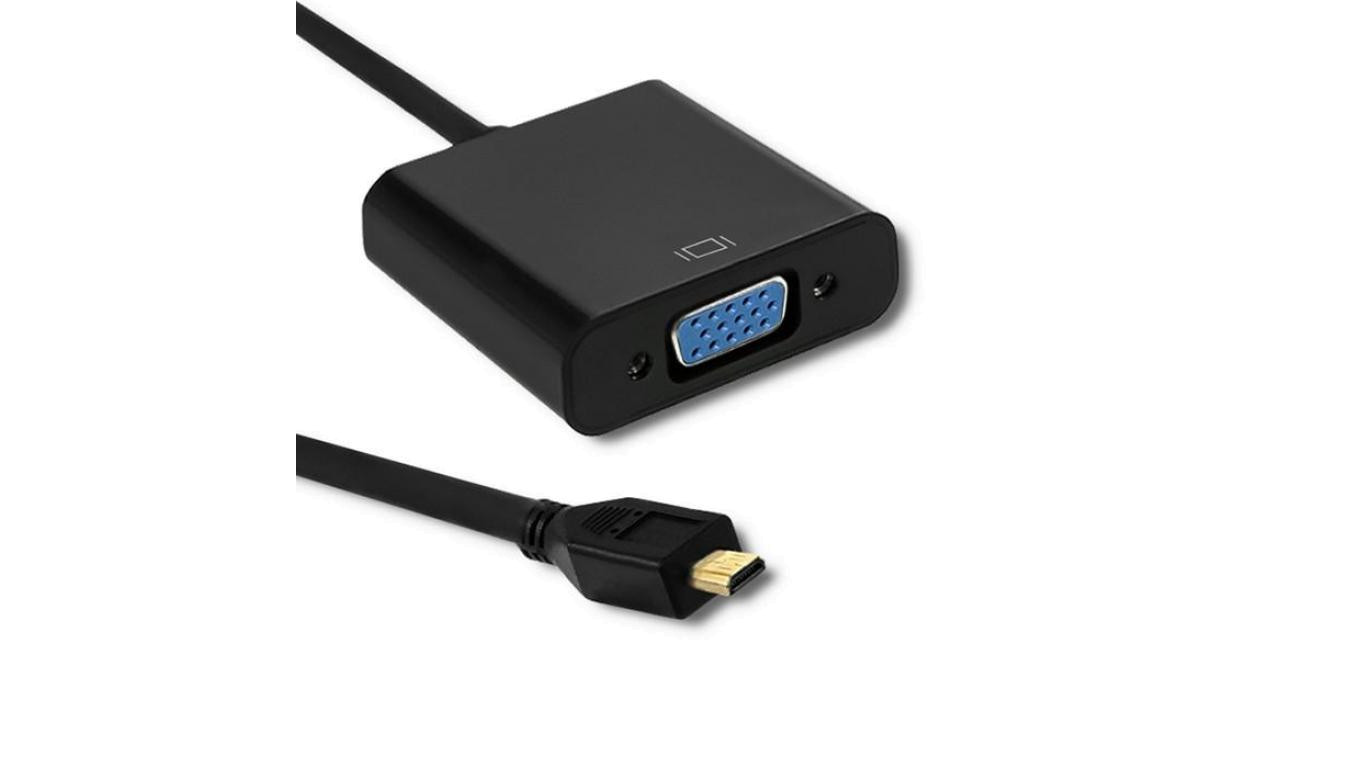 Qoltec Adapter Micro HDMI D męski VGA żeński +3.5mm Audio 0.2m