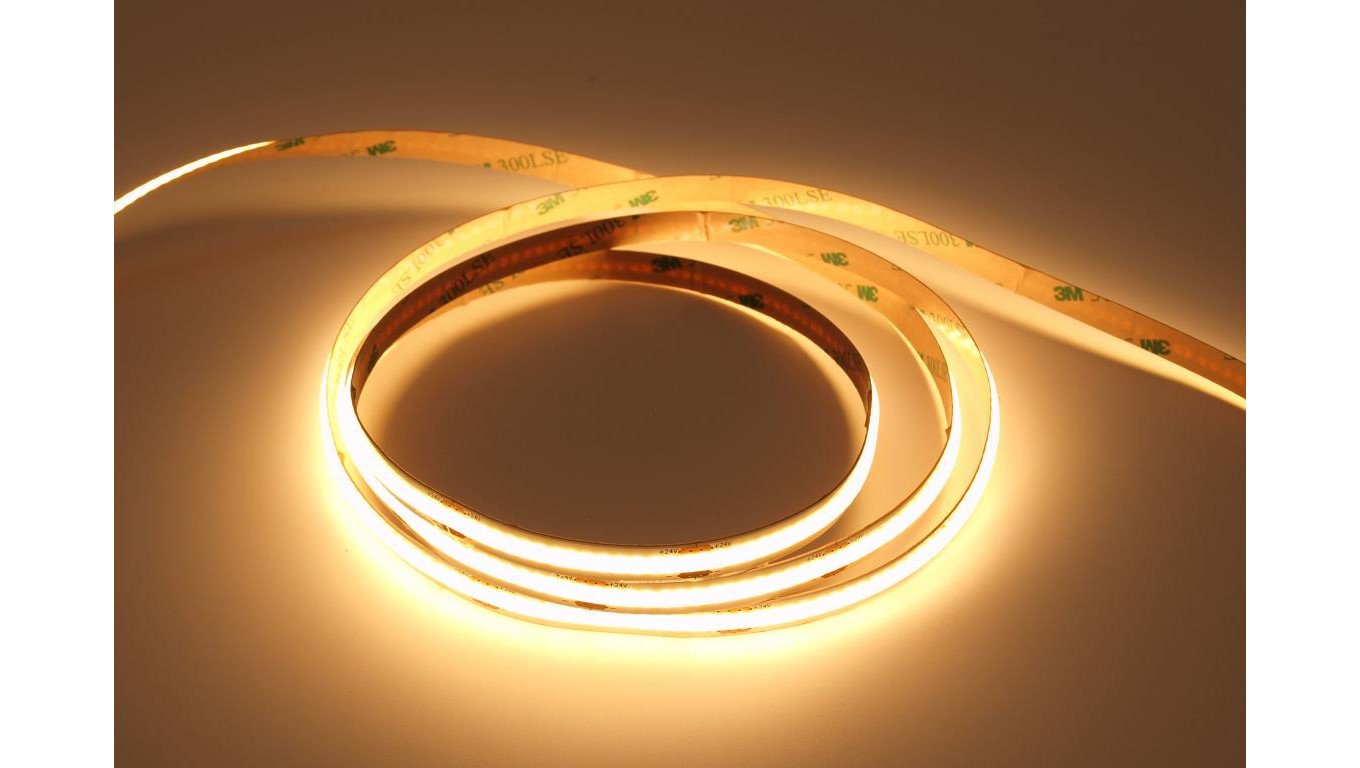 Taśma LED COB, 8W 24V 50m biała bardzo ciepła 2300K UQS-COB-8W-WW2K3-24V-50m