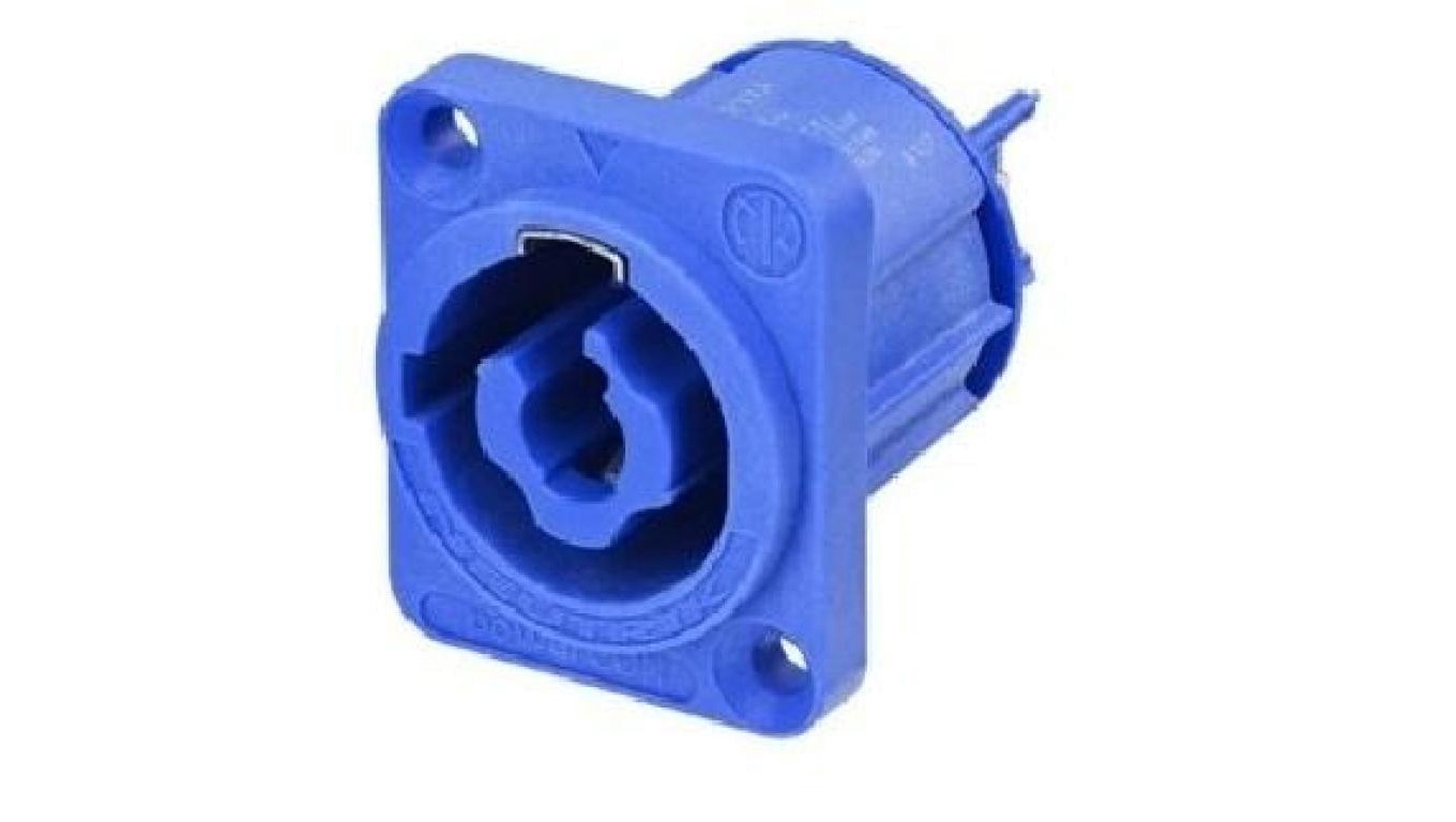 NEUTRIK Gniazdo tablicowe panelowe zasilające PowerCON 3-pin (2+PE) 20A 250V niebieskie NAC3MPXXA