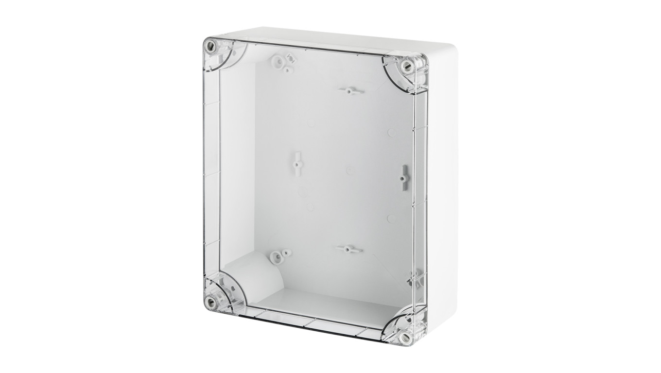 INDUSTRIAL Puszka hermetyczna n/t 270x220x106mm IP65 szara, pokrywa transparentna 2719-01