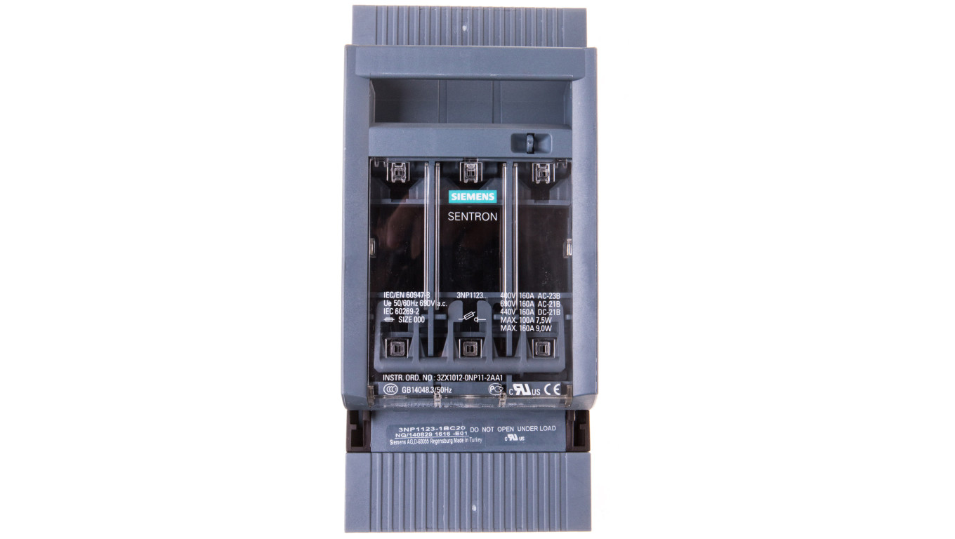 Rozłącznik bezpiecznikowy 3P 160A NH000 do montażu na szynach 60mm 3NP1123-1BC20