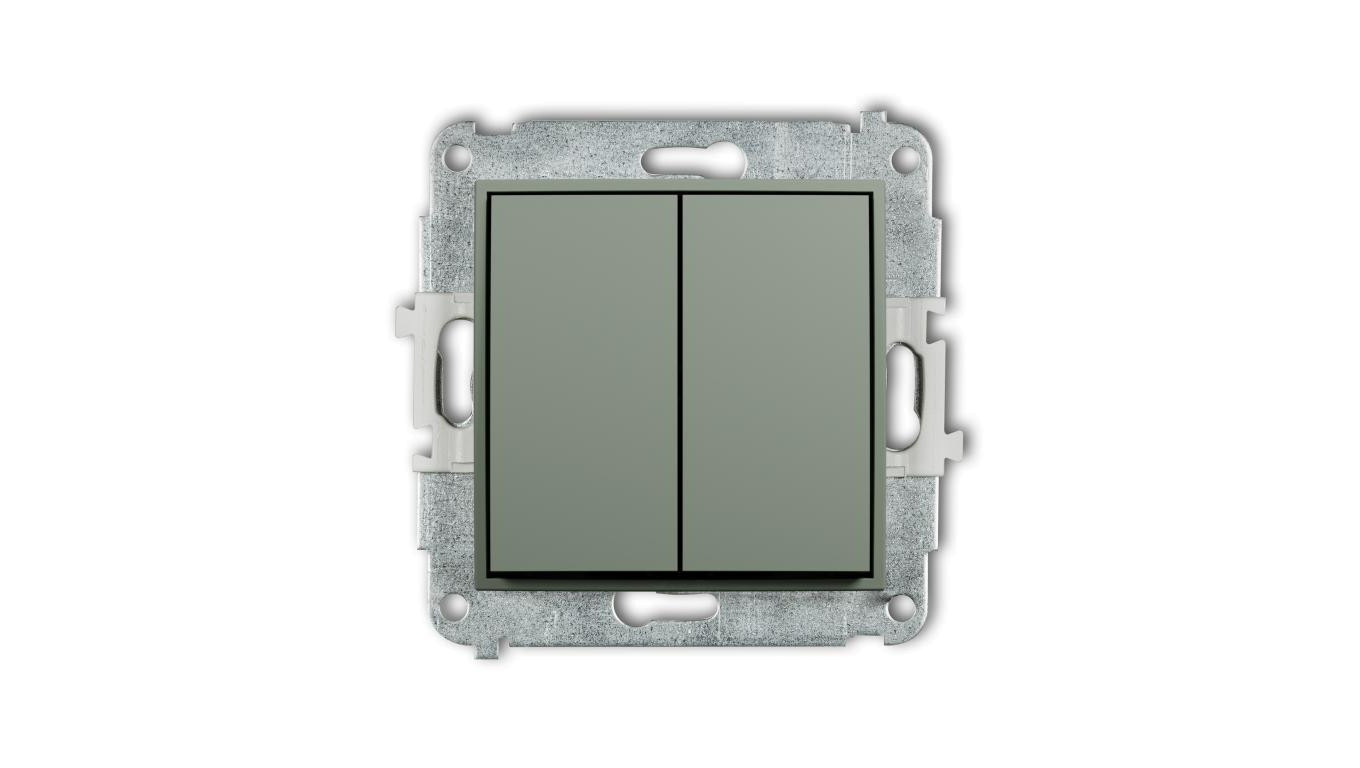 MINI Mechanizm łącznika zwiernego, świecznikowego (dwa klawisze bez piktogramów, wspólne zasilanie) szałwiowy 61MWP-44.1