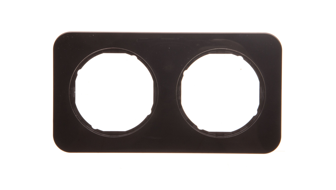 Berker R.1 Ramka podwójna czarny, połysk 10122145