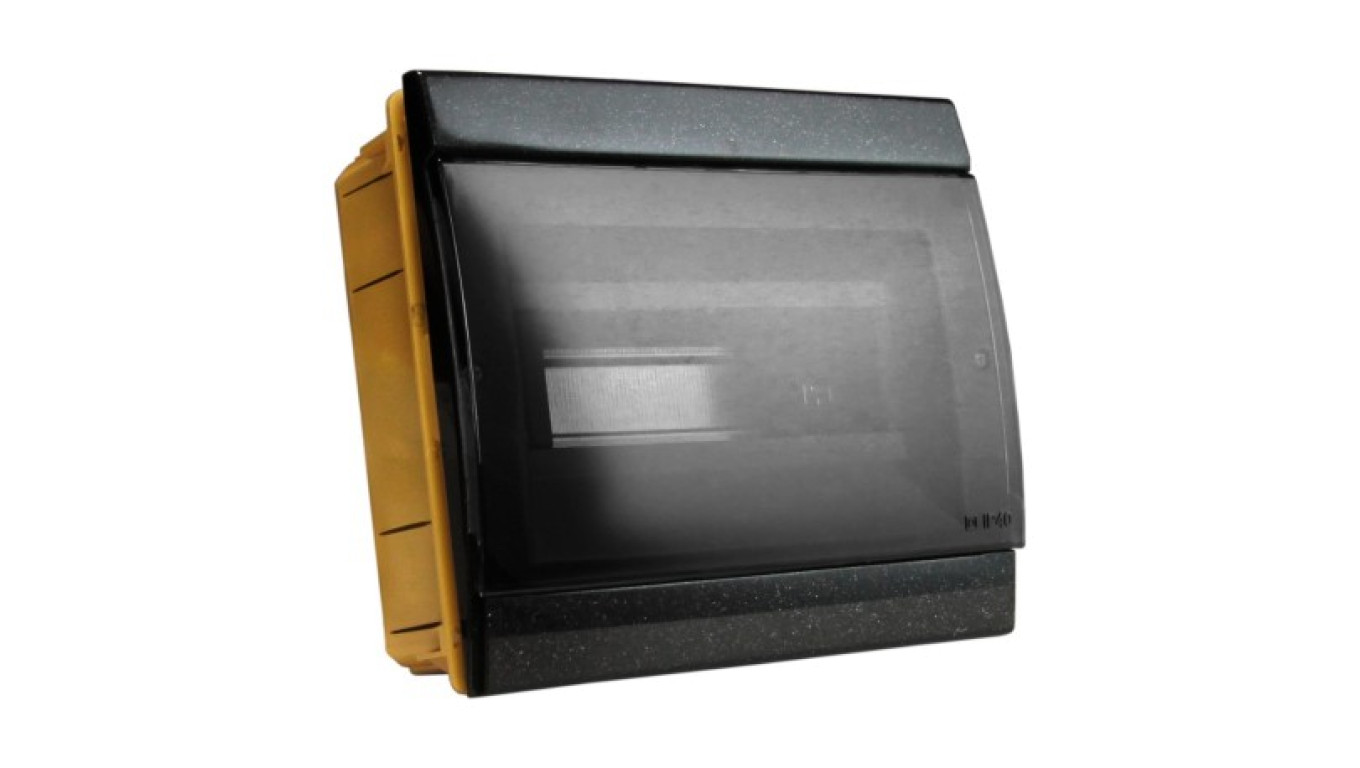 Rozdzielnica podtynkowa 8 modułowa IP40 czarna 970.08.N M-L 0964