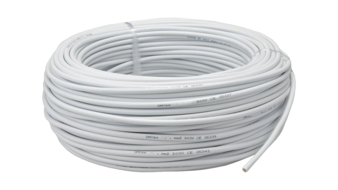 Przewód prądowy H03VV-F / OMY 300V 2x1 biały linka Elektrokabel /50m/