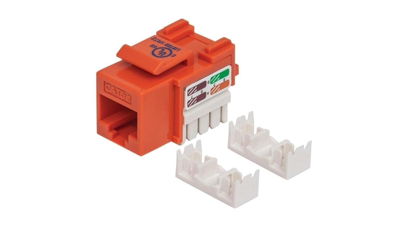 Moduł Keystone RJ45 UTP Cat5e Pomarańczowy Punch-Down