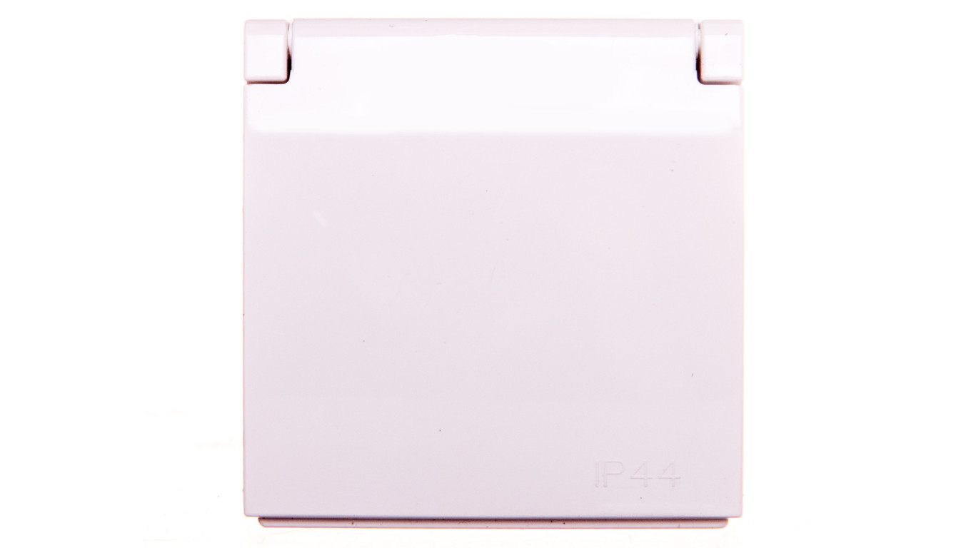 Simon 54 Pokrywa gniazda do wersji IP44 z przesłonami z klapką biała DGZ1BUZP/11