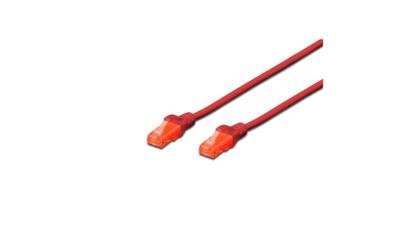 Kabel krosowy (Patch Cord) U/UTP kat.6 czerwony 3m DK-1612-030/R
