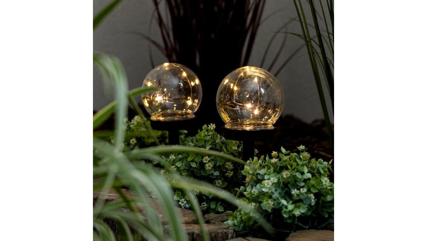 Lampa Solarna Ogrodowa LED 3000K IP44 10cm Wbijana Ozdobna Kula GLORIS Lumiled