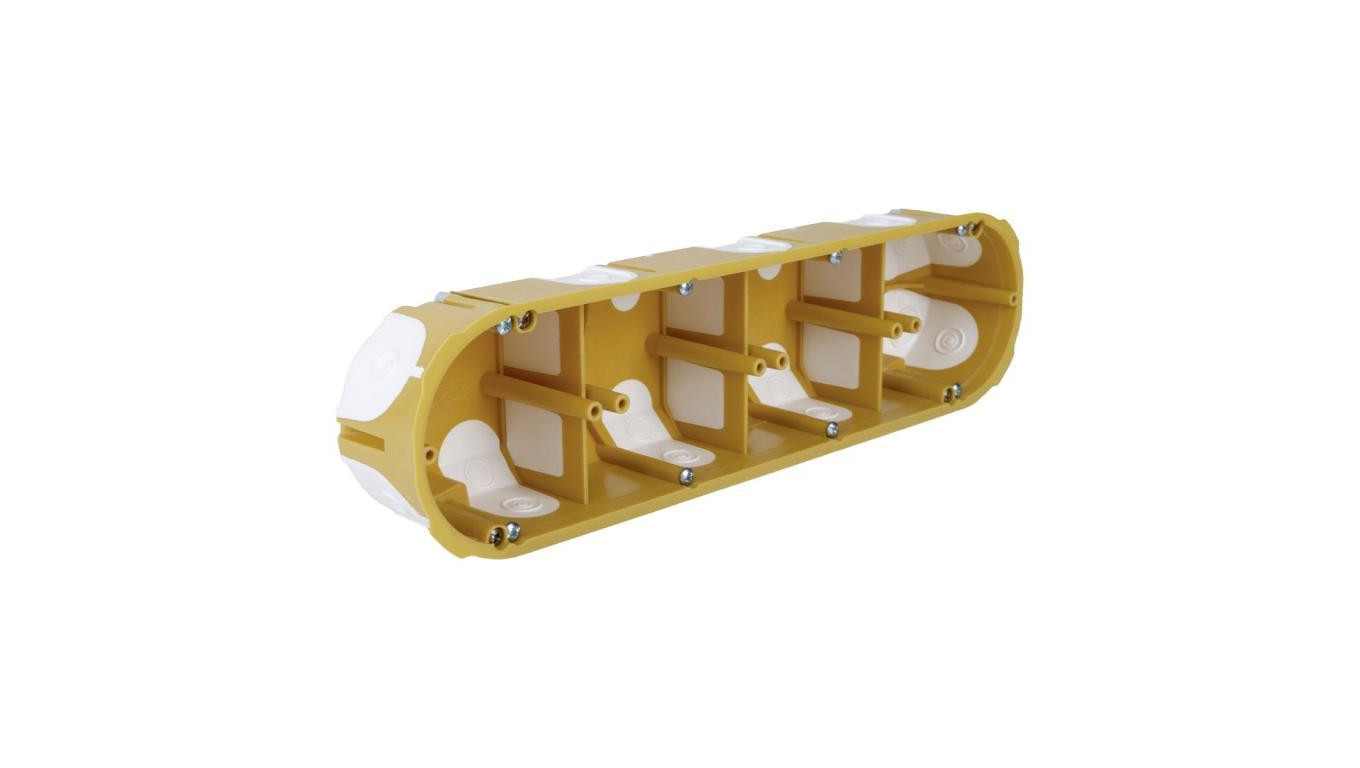 Puszka instalacyjna podtynkowa poczwórna do nidy 4x fi:60x50mm wiatroszczelna, głęboka z wkrętami KOPOS