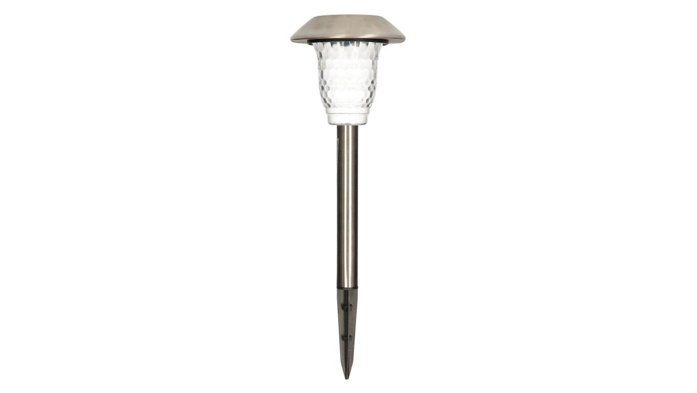 Lampa solarna ogrodowa CRYSTALS wbijana LED srebrna oświetelnie ścieżki CPD-002 MK MEGAKABEL