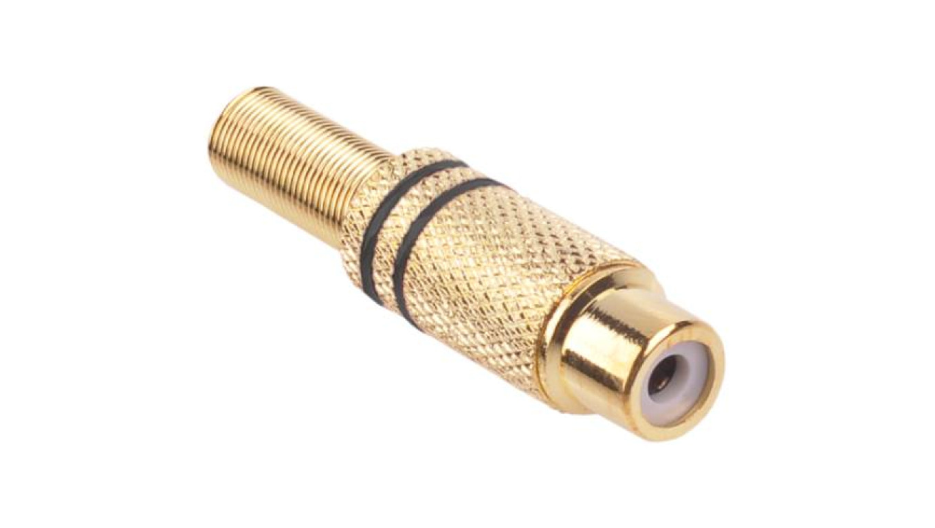 Gniazdo RCA Cinch na kabel do 5,0mm pozłacane czarne