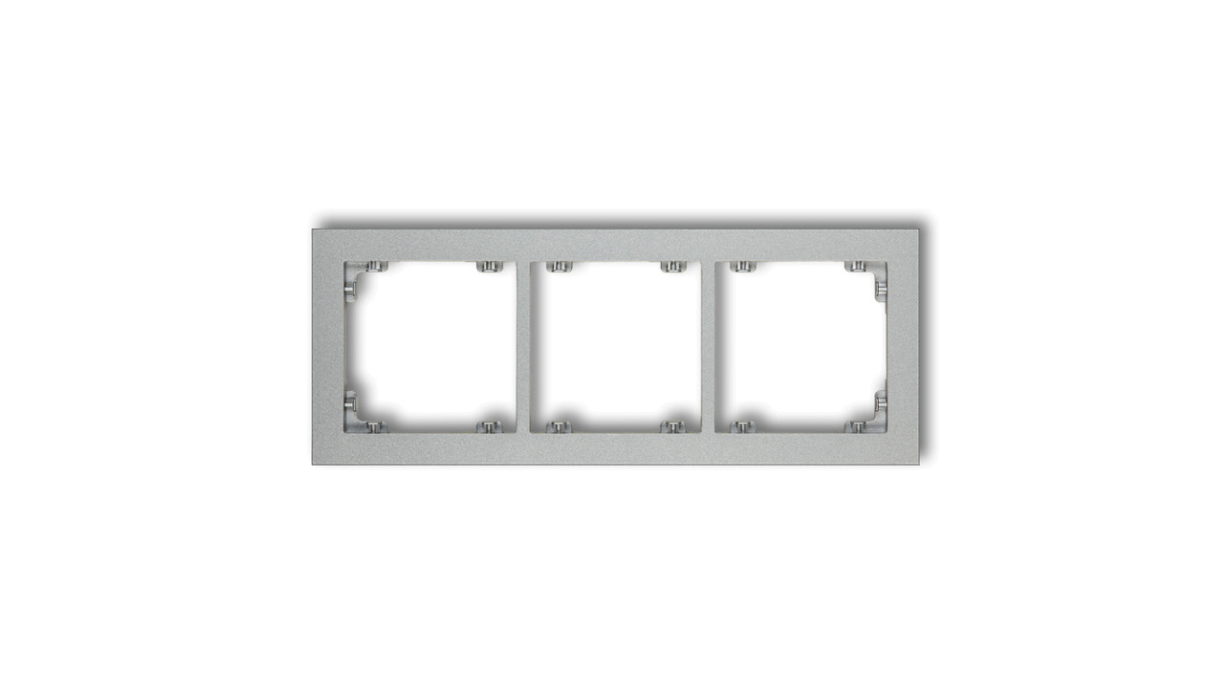 DECO Ramka potrójna srebrny metalik 7DR-3