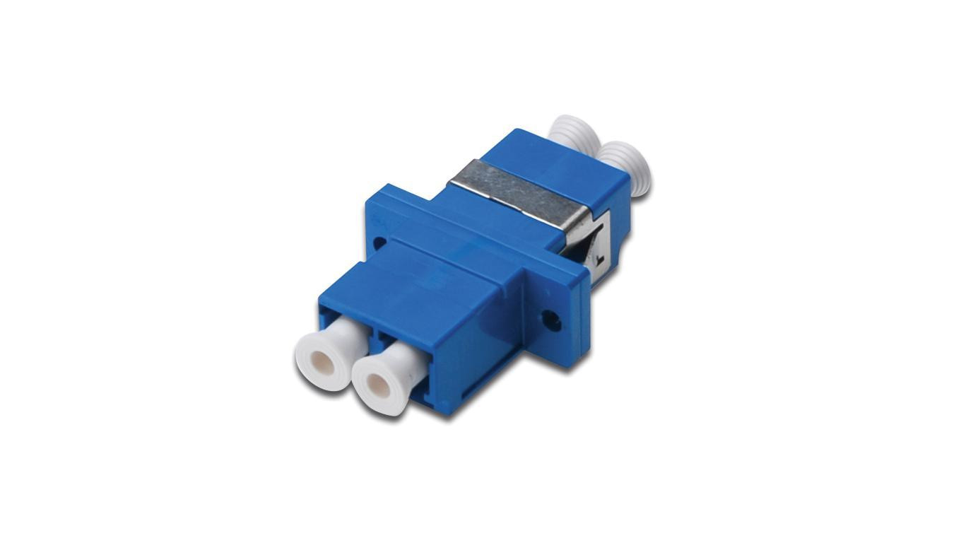 Adapter światłowodowy LC/LC, duplex, jednomodowy OS2, ceramiczna tuleja, niebieski DN-96007-2