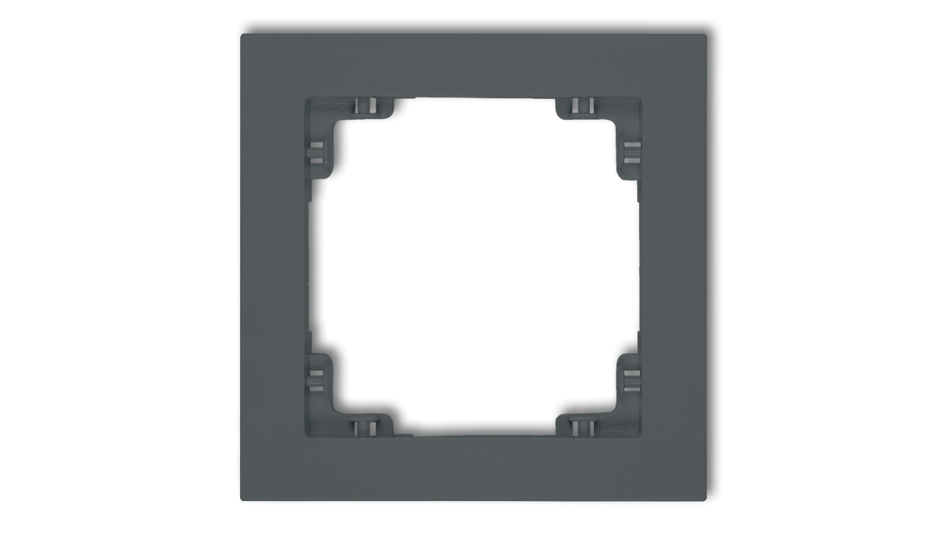 DECO Ramka uniwersalna pojedyncza z tworzywa grafitowy mat 28DR-1