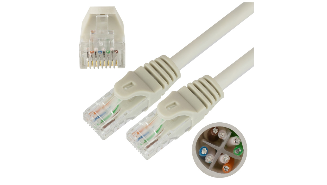 Patchcord UTP kat.6 kabel sieciowy LAN 2x RJ45 linka szary 1,5m NEKU