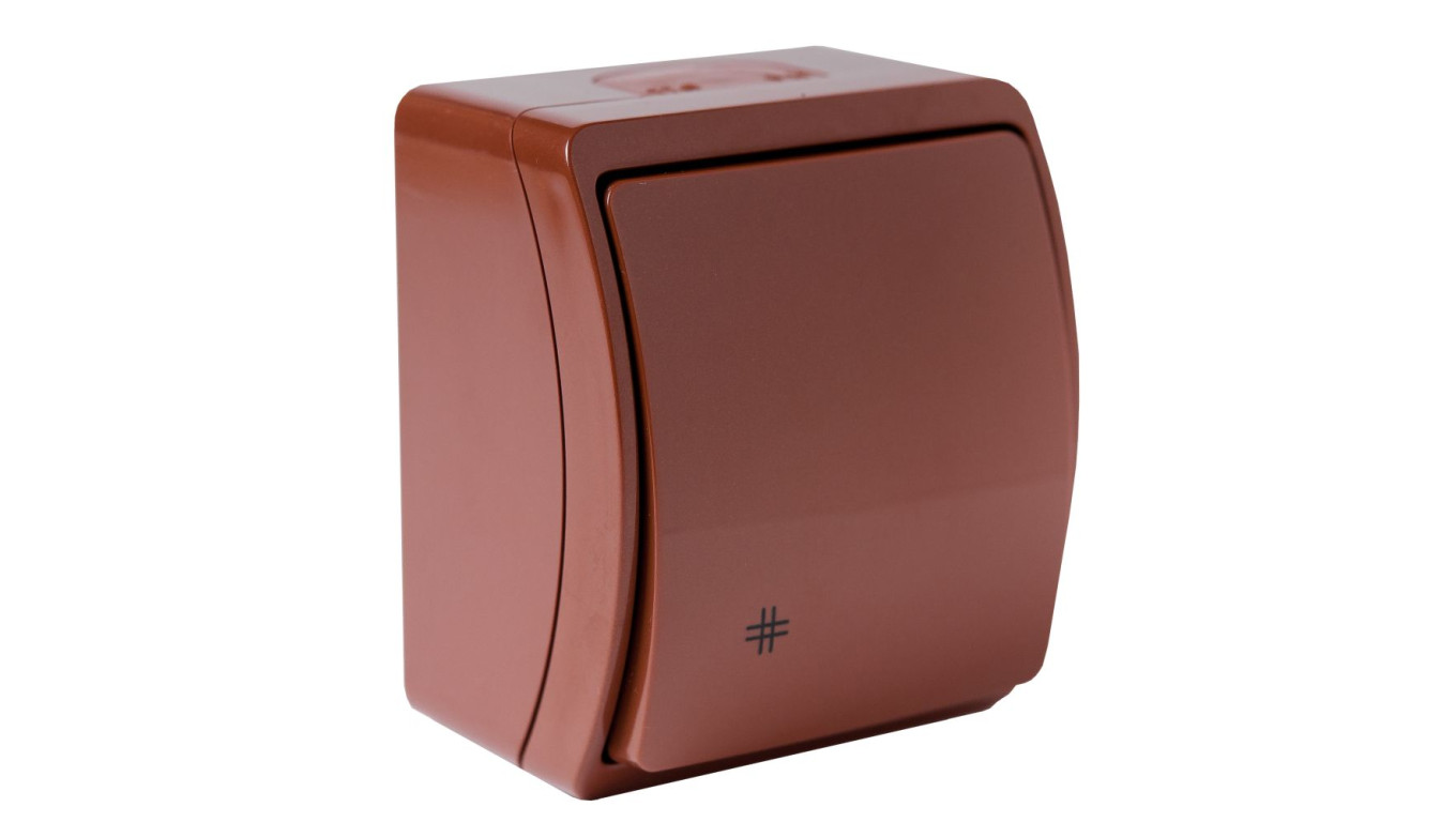 Łącznik krzyżowy pojedynczy natynkowy IP44 brązowy Koala 154-02 61.332