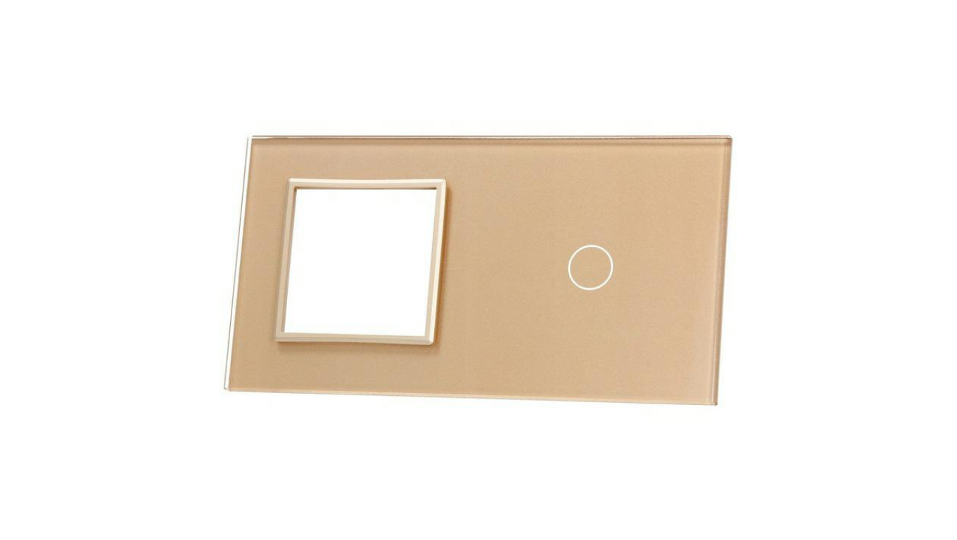 Livolo SZAMPAŃSKI PANEL SZKLANY 1 + MIEJSCE NA GNIAZDO 701G-63