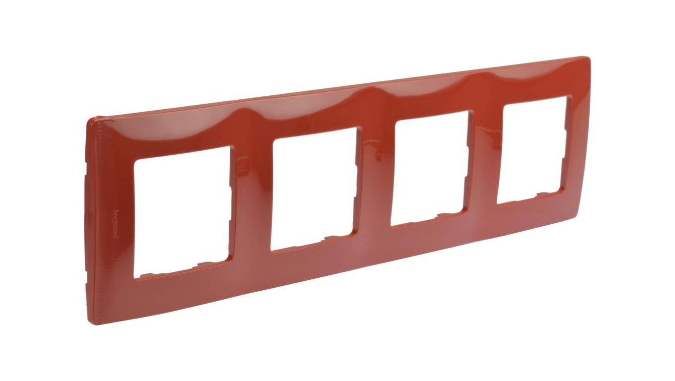 NILOE Ramka poczwórna czerwony tworzywo Poziomy i pionowy poczwórna 665024