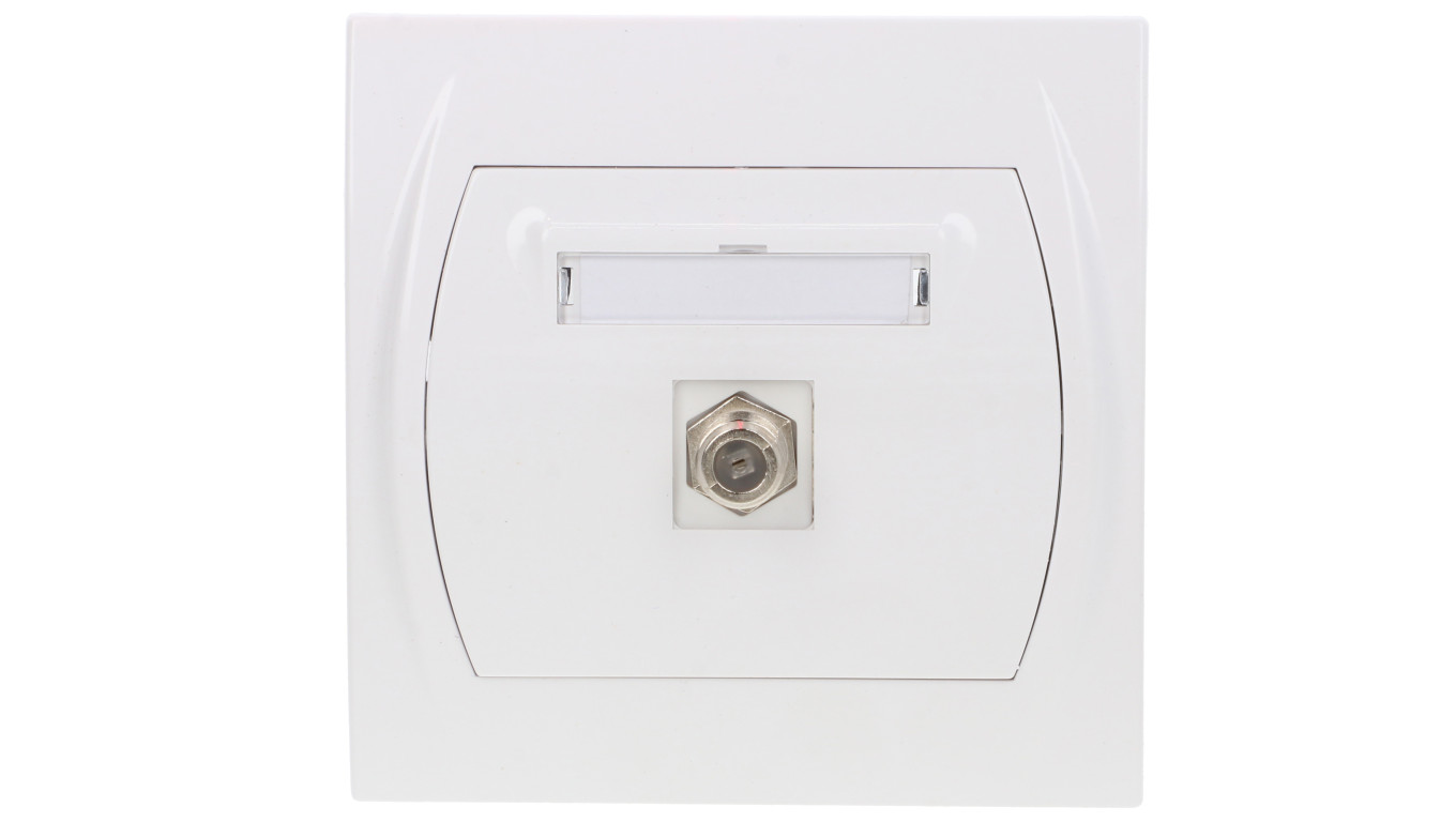 LOGO Gniazdo antenowe pojedyncze typu F (SAT) biały LGF-1