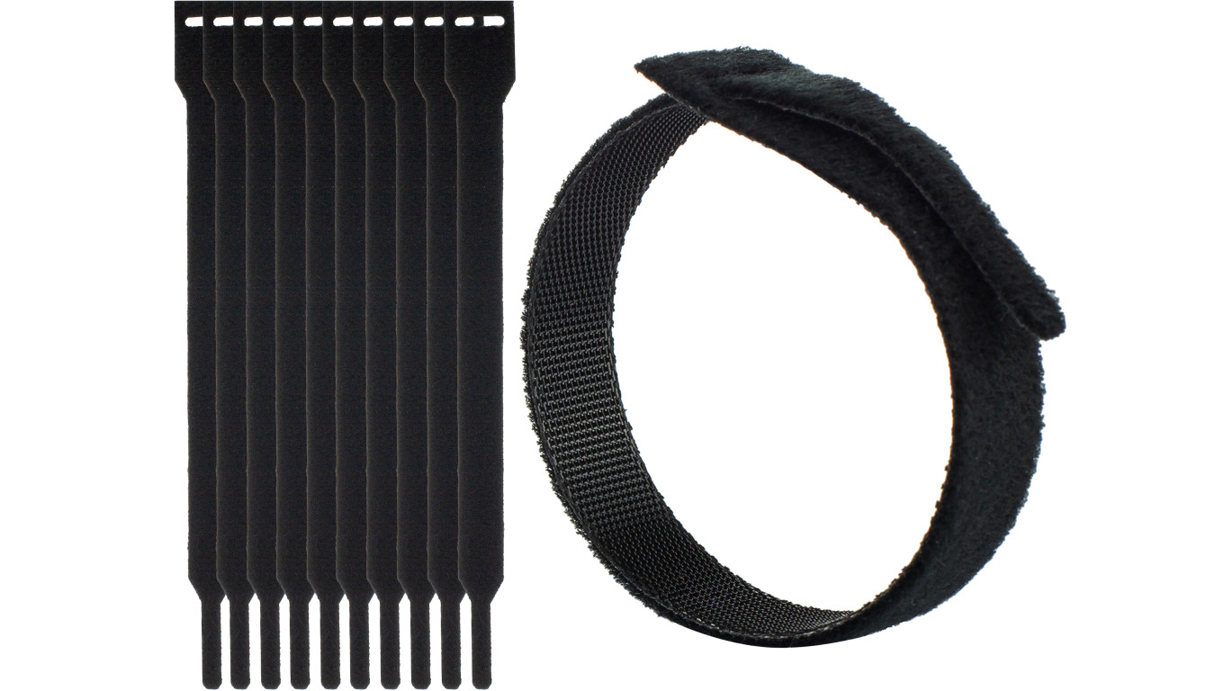 Opaski rzepowe 20x200 BTB Straps czarne /opakowanie 10szt./