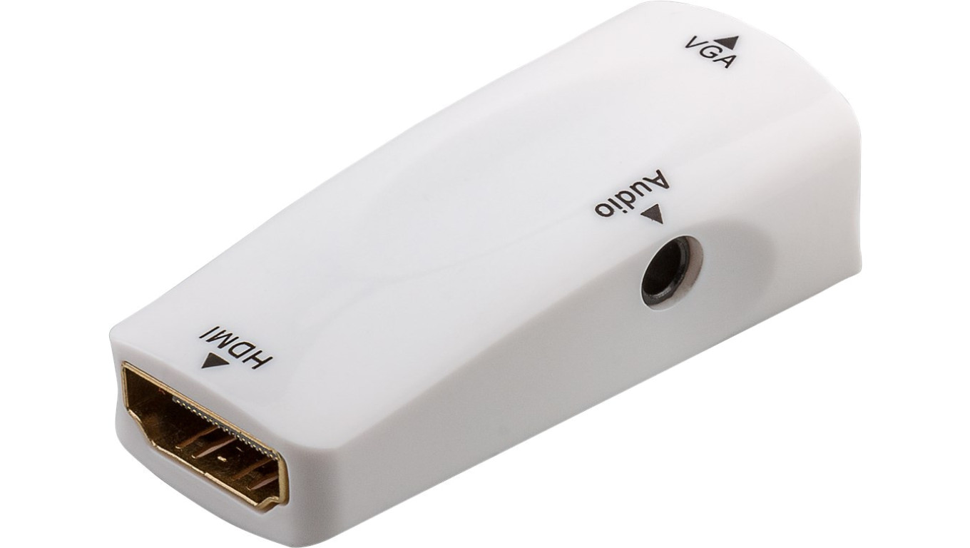 Kompaktowy adapter HDMI™/VGA z audio, pozłacany