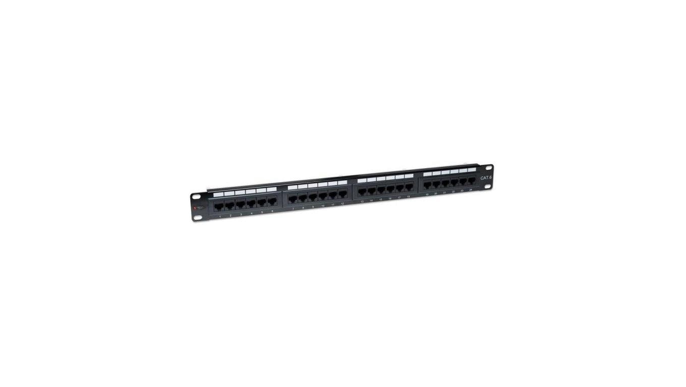 Patch panel UTP Cat6 24 porty RJ45, 1U