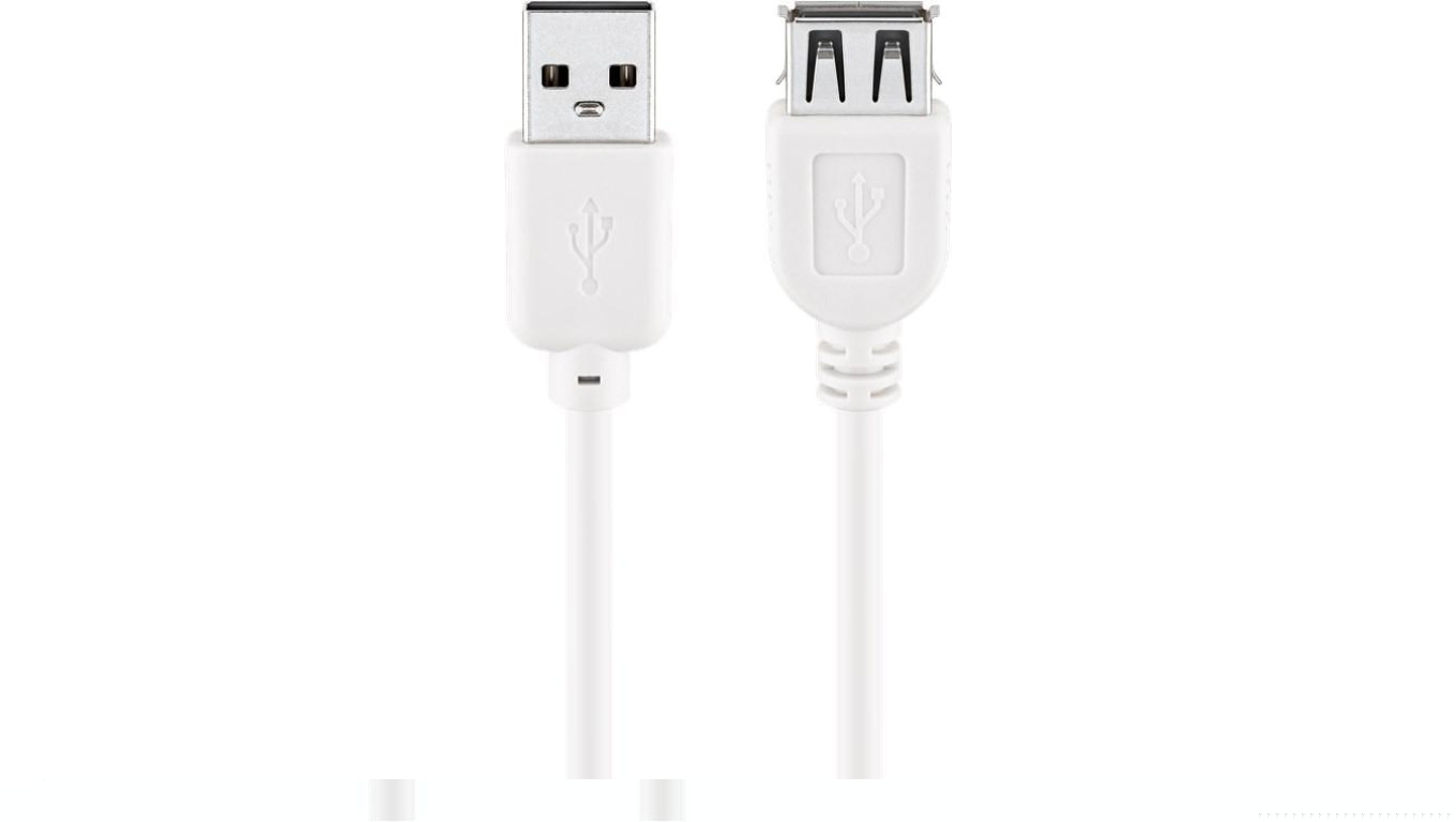 Przedłużacz USB 2.0 Hi-Speed, Biały - Długość kabla 3 m