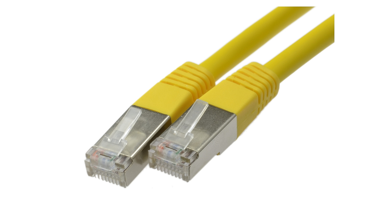 Patchcord FTP kat.5e kabel sieciowy LAN 2x RJ45 linka żółty 3m NEKU
