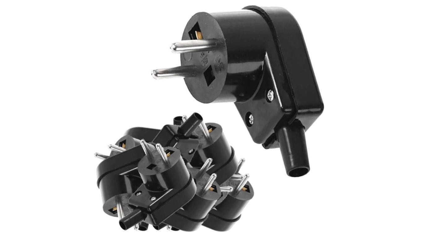 VIPLAST Wtyczka Kątowa Czarna 10x220-05