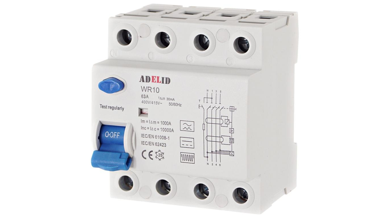 Wyłącznik różnicowoprądowy TYP B WALLBOX EV 63A WR10 63/4/30/B