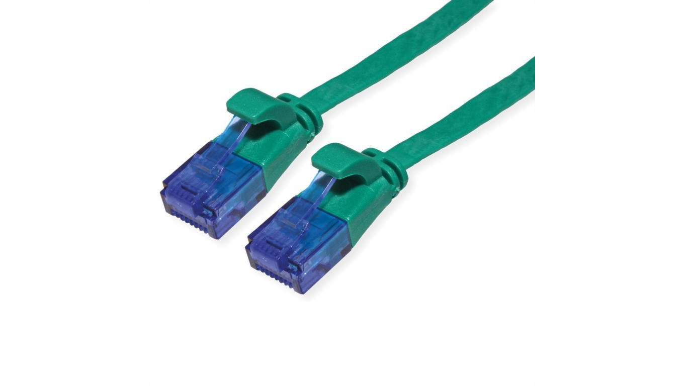 Kabel krosowy UTP VALUE, kat. 6A (klasa EA), bardzo płaski, zielony, 5 m