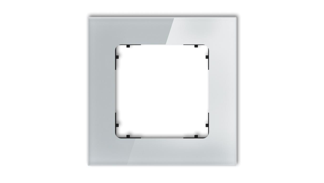 ICON Ramka uniwersalna pojedyncza kwadratowa - efekt szkła (ramka: szara spód: czarny) 15-12-IRSK-1
