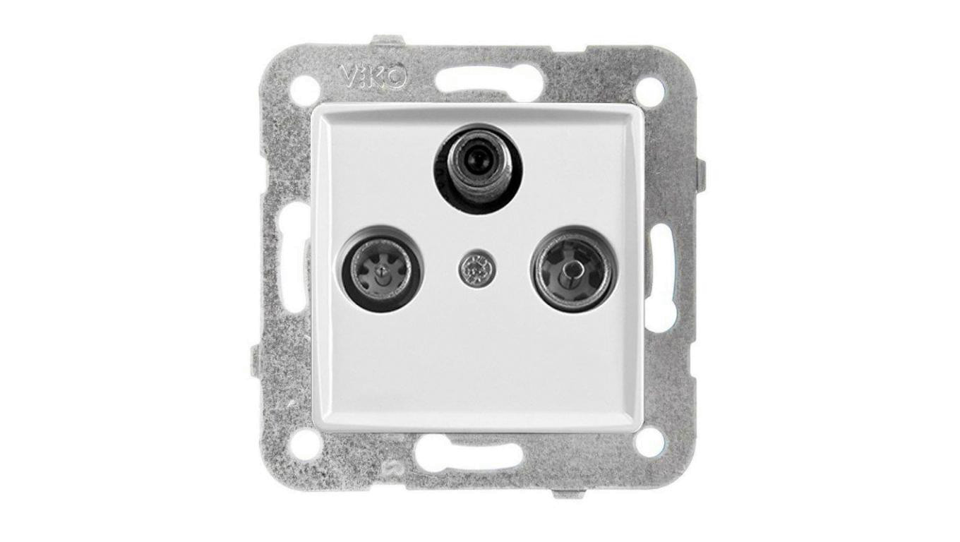 Panasonic LINNERA S Gniazdo RTV-SAT przelotowe biały połysk 91440052