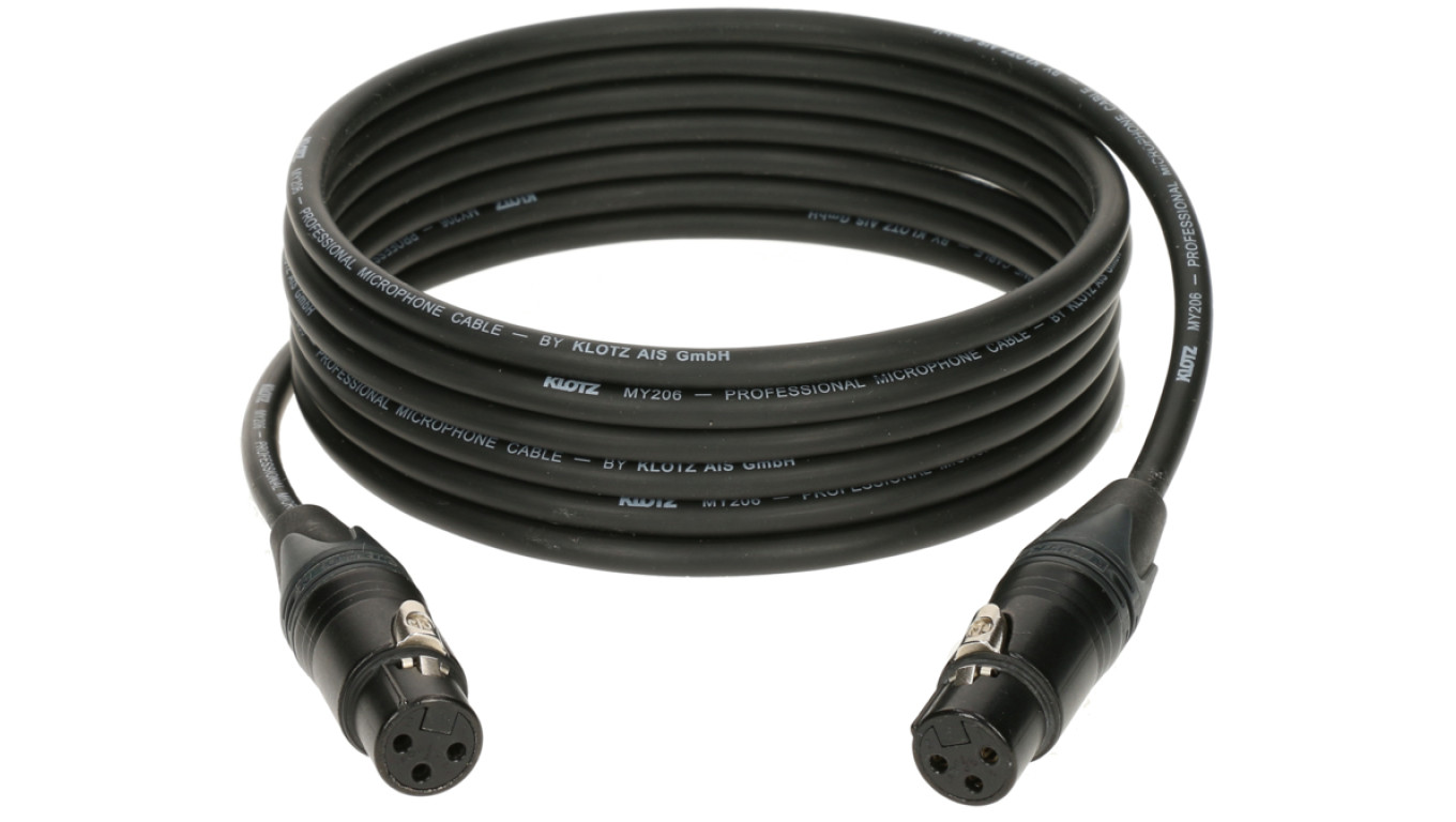 KLOTZ Kabel mikrofonowy adapter XLR 3-pin (gniazdo / gniazdo) na złączach Neutrik 1m