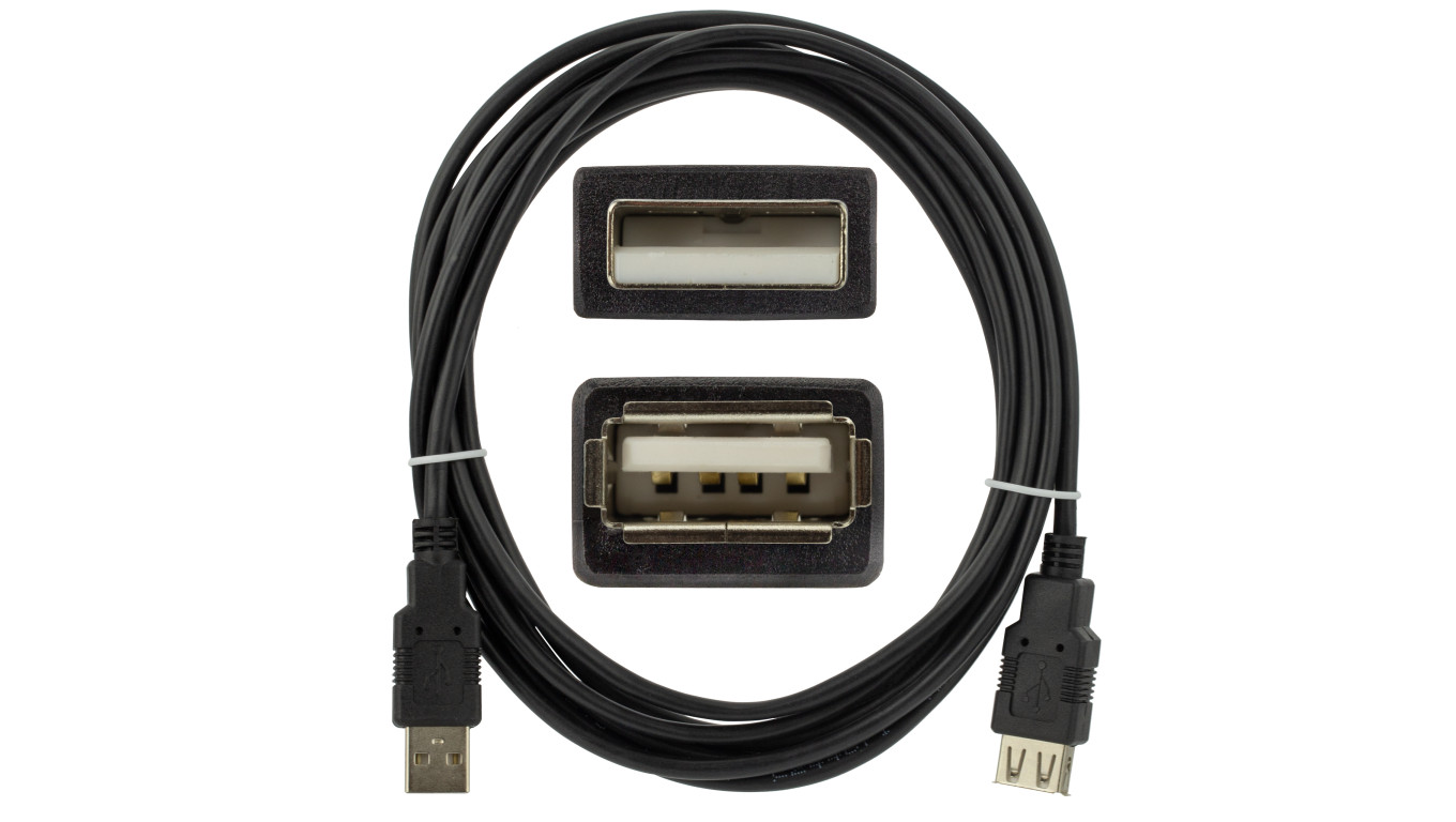 NEKU Kabel przedłużacz USB 2.0 A (wtyk / gniazdo) czarny 0,8m