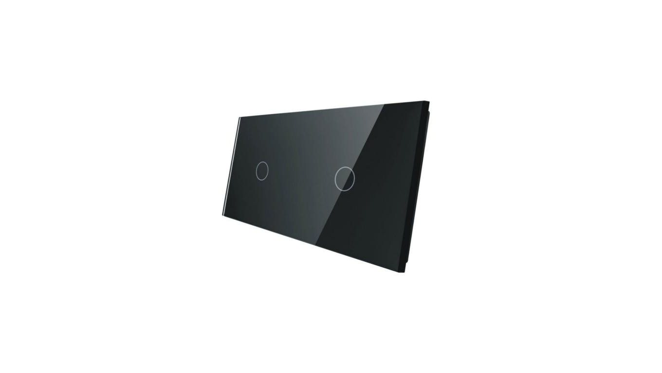 Livolo CZARNY PANEL SZKLANY 1+1 7011-62