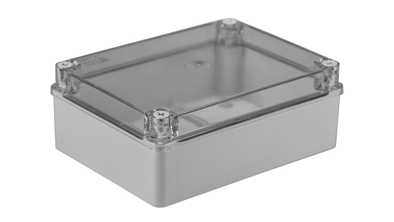 Puszka n/t hermetyczna 190x140x70 bez dławików IP56 pokrywa przezroczysta S-BOX 416-P