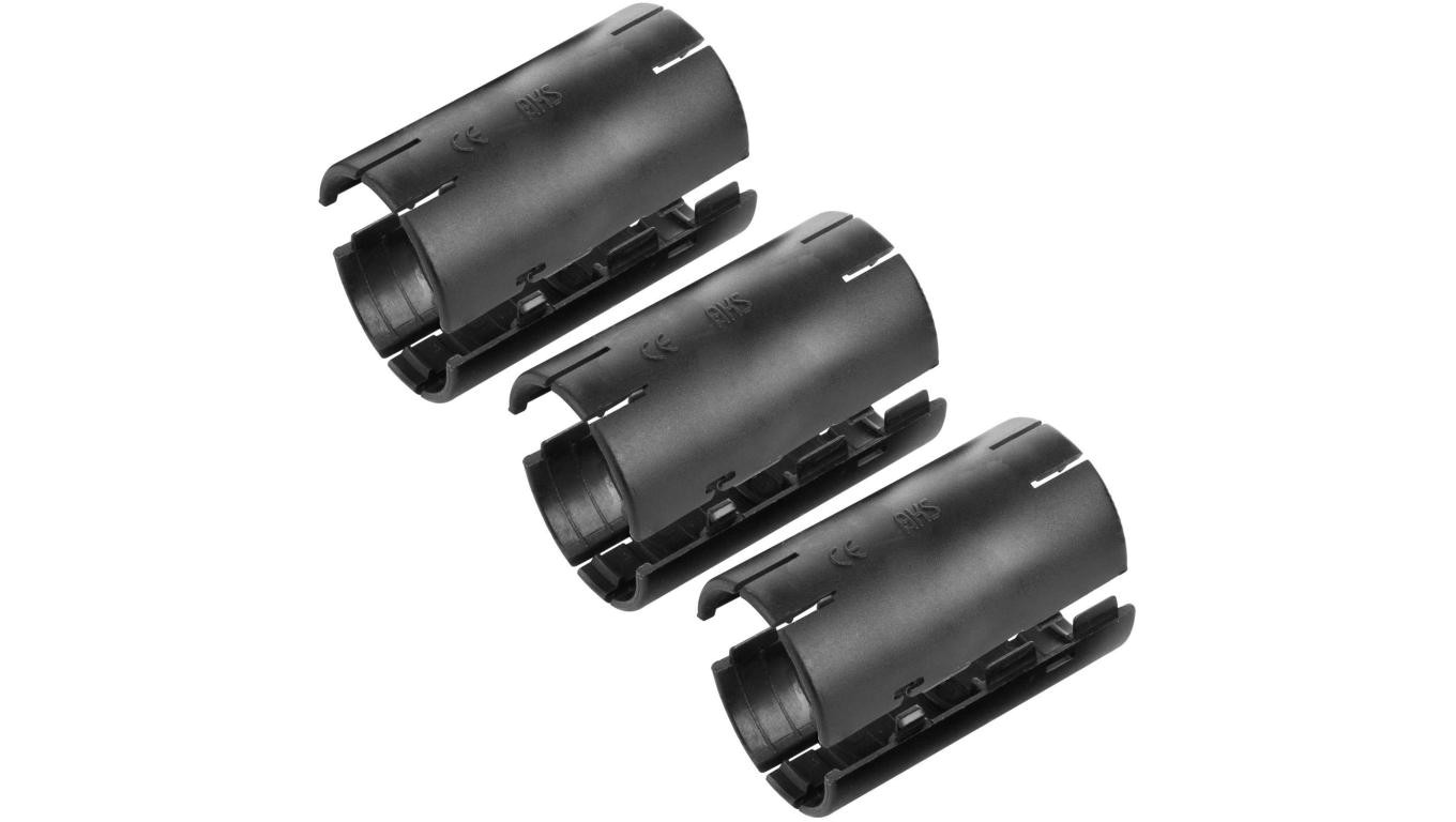 Łącznik składany prosty LSP 20 czarny do rur sztywnych (RL i RLM) oraz karbowanych (RKGL i RKGS) AKS komplet 3szt