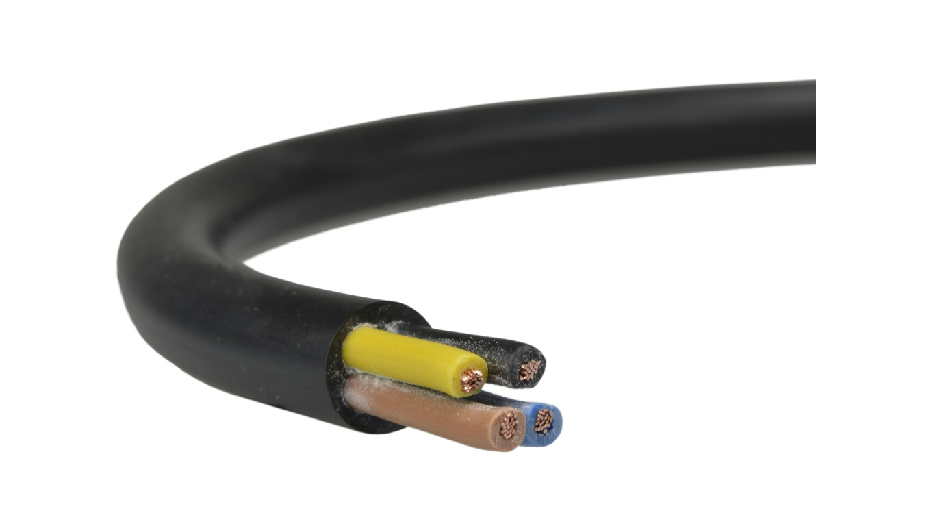 Przewód prądowy H05VV-F / OWY 500V 4x1,5 warsztatowy czarny linka Elektrokabel /100m/