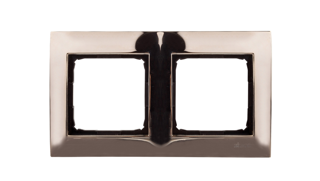 Simon 54 Premium Ramka podwójna metalowa złoto DR2/66