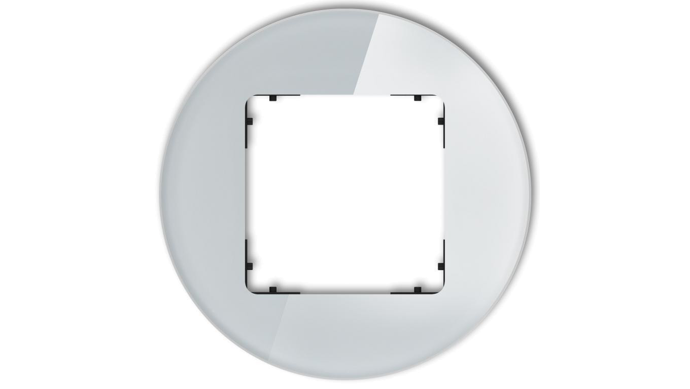 ICON Ramka uniwersalna pojedyncza okrągła - efekt szkła (ramka: szara spód: czarny) 15-12-IRSO-1