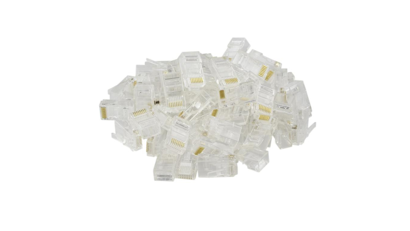 Wtyk modularny RJ45 8P8C kat.5e nieekranowany UTP uniwersalny drut linka NEKU opakowanie WORECZEK 100szt.